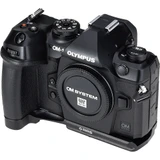 Really Right Stuff BOM-1 L Bracket For Olympus OM-1 Mark 1 and Mark 2 Iso View on camera, Base Plate Only