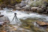 Camera on Versa tripod in a river