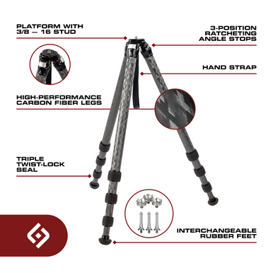 Ultralight-34 Versatile Carbon Fiber Tripod: 3/8-16 Base