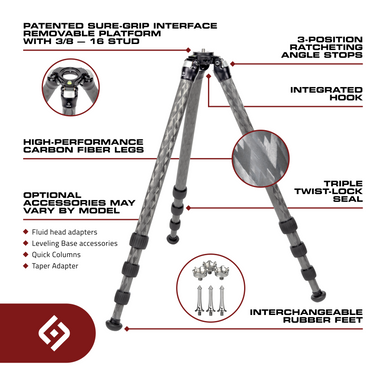 Versa-24 Compact Carbon Fiber Tripod: SureGrip™ Apex