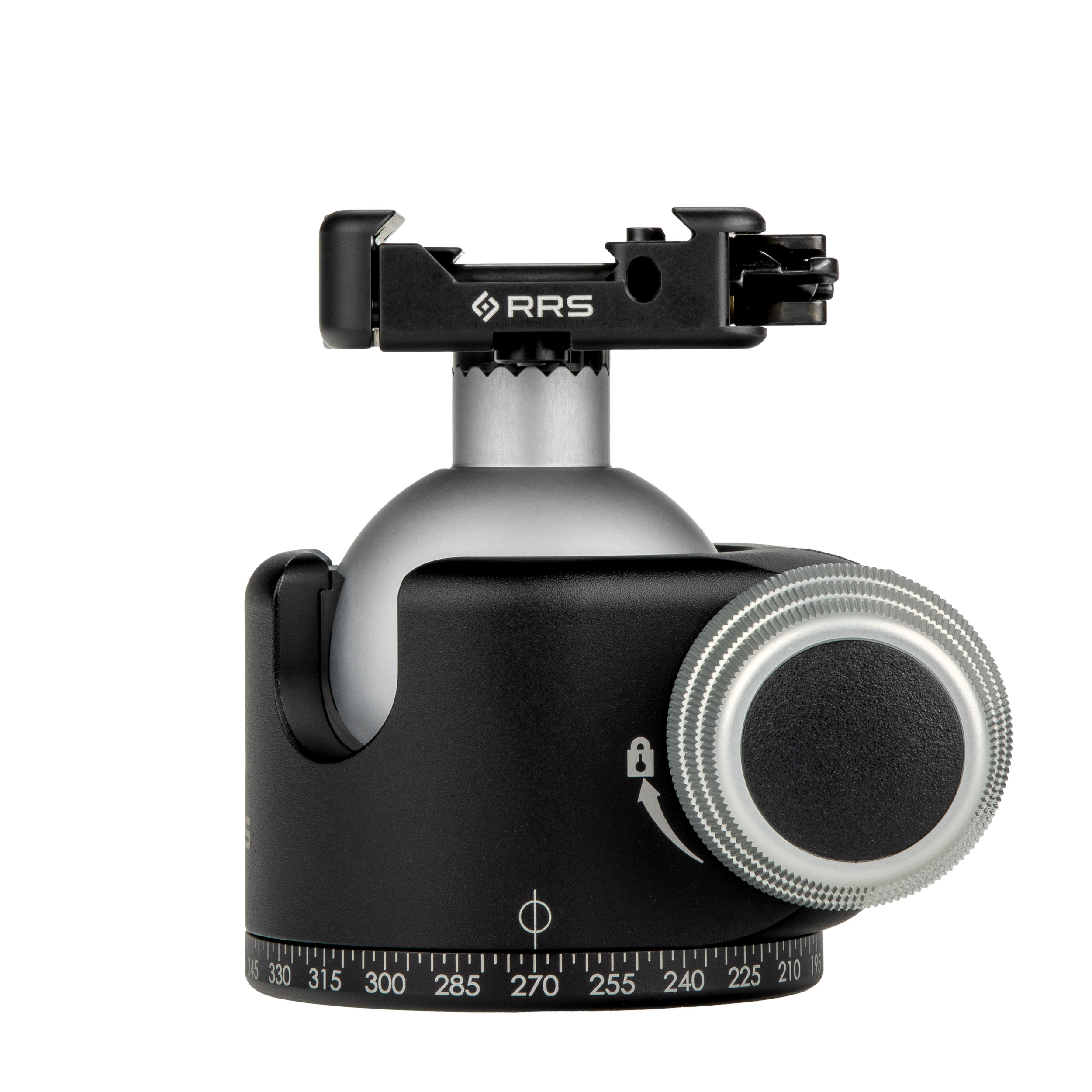 BH-55-SCR Ball Head: RRS-LOCK Dual Arca/Pic Lever Clamp