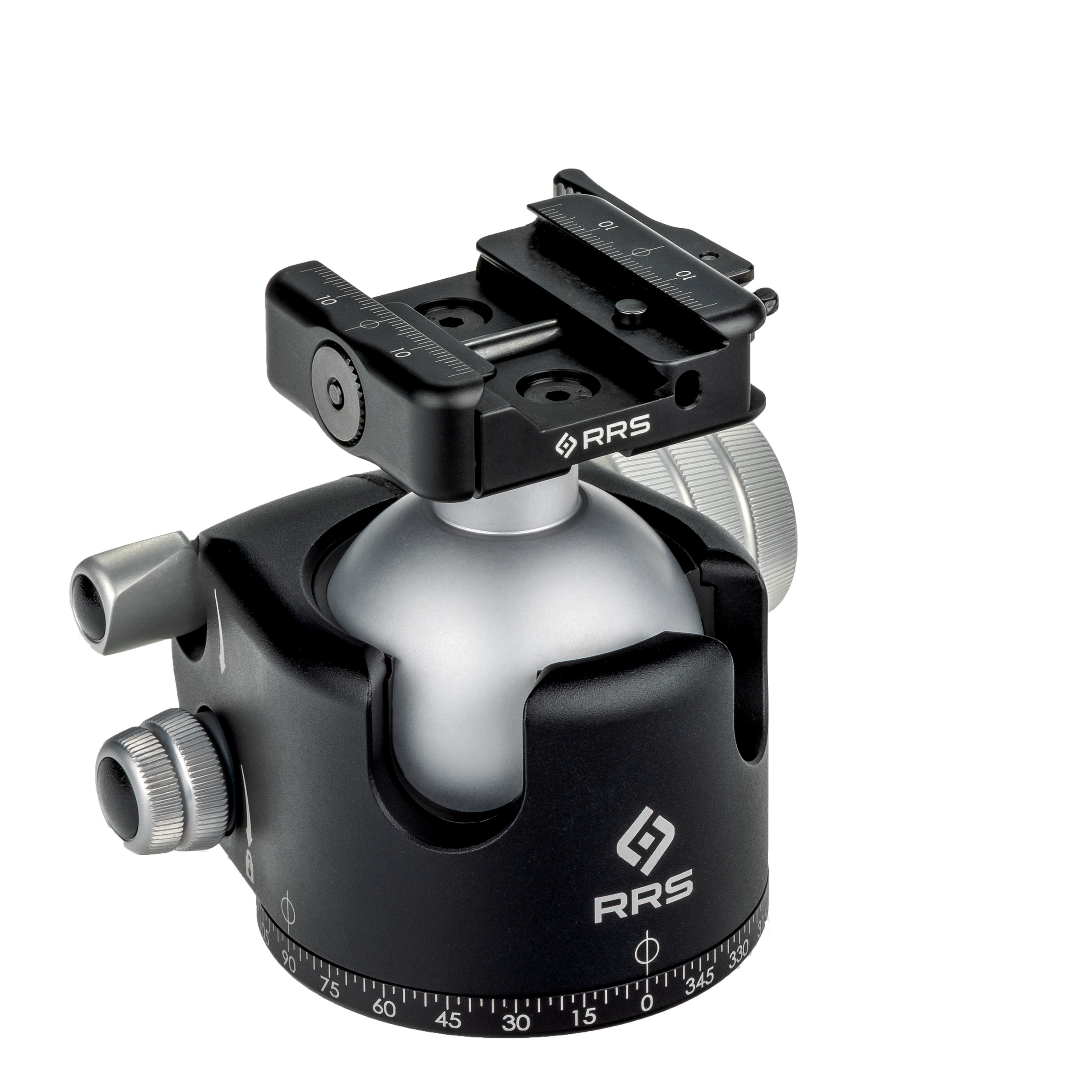 BH-55-SCR Ball Head: RRS-LOCK Dual Arca/Pic Lever Clamp