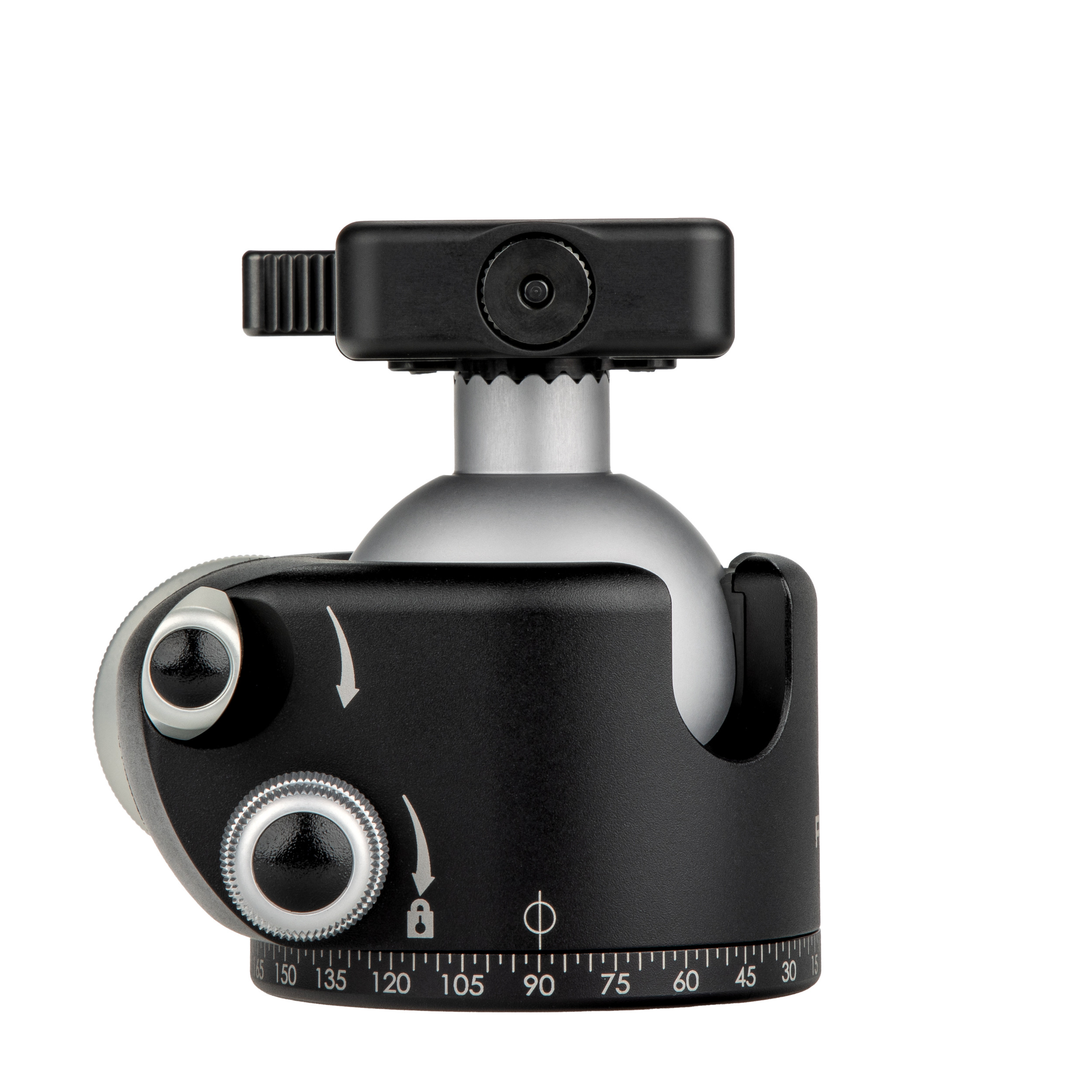 BH-55-SCR Ball Head: RRS-LOCK Dual Arca/Pic Lever Clamp