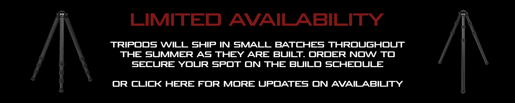 Availability and shipping updates for RRS tripods