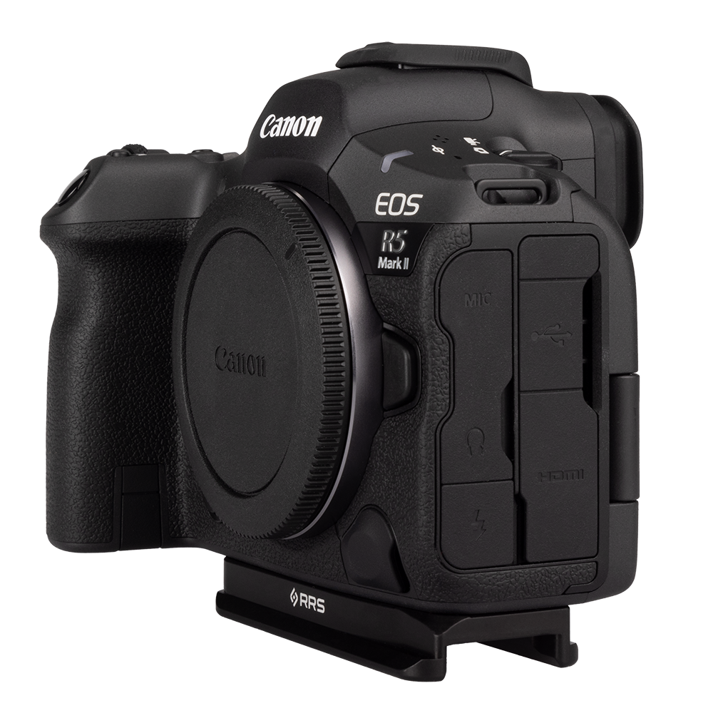 Canon R5 and R6 base side view