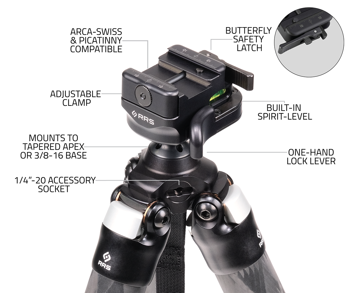 RRS TFCT-Anvil tripod with integrated Anvil-30 head and dual dovetail clamp