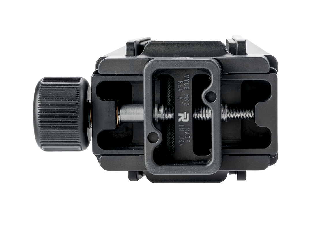 VYCE Mk2 bottom view showing ambidextrous jaw mechanism