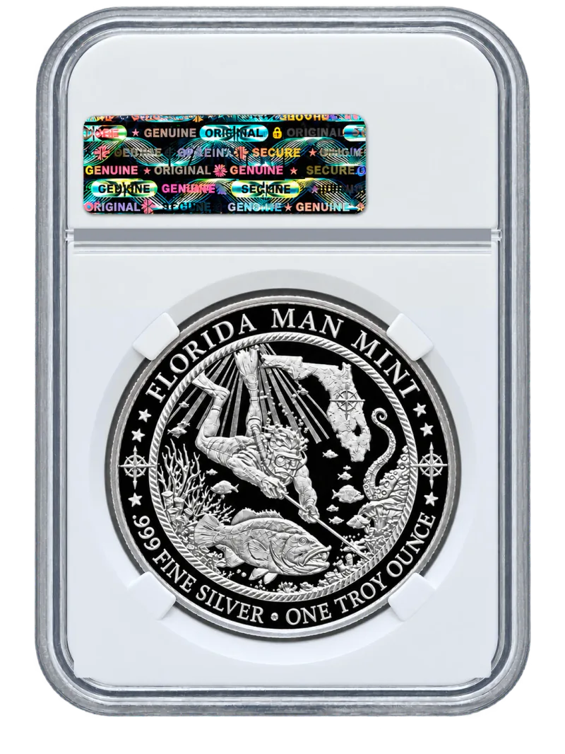 Spear of the Gulf reverse — the spearfisher, in the holder
