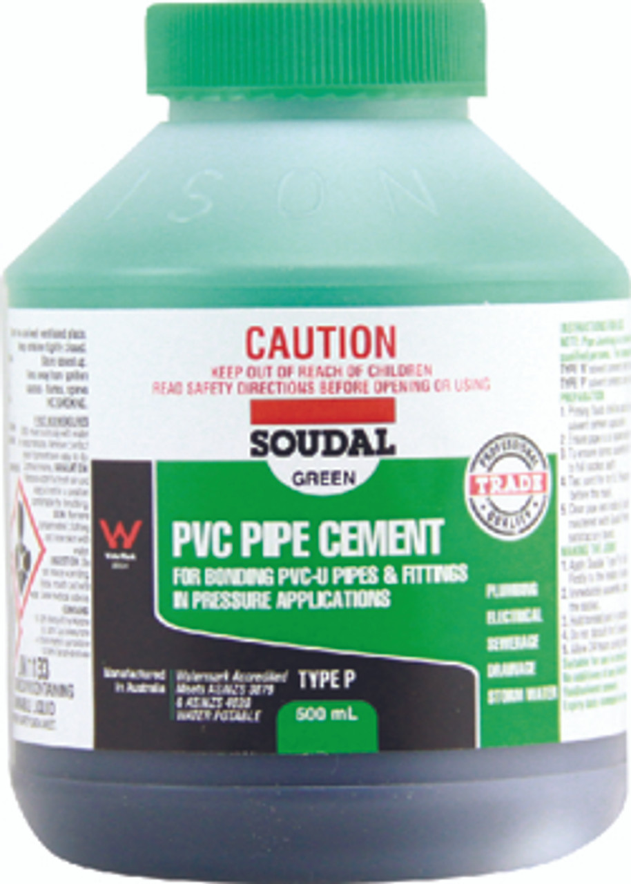 PVC Pipe Cement Type P Green 500ml Lamcal Builders Supplies