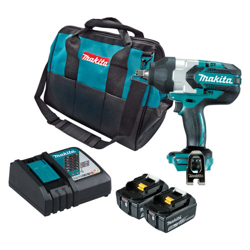 Mobile BRUSHLESS 1/2" Impact Wrench, 18V Li-Ion, 2 x 5.0Ah Batteries with fuel gauge, Rapid Charger DTW1002RTEX Mobile BRUSHLESS 1/2" Impact Wrench, 18V Li-Ion, 2 x 5.0Ah Batteries with fuel gauge, Rapid Charger DTW1002RTEX