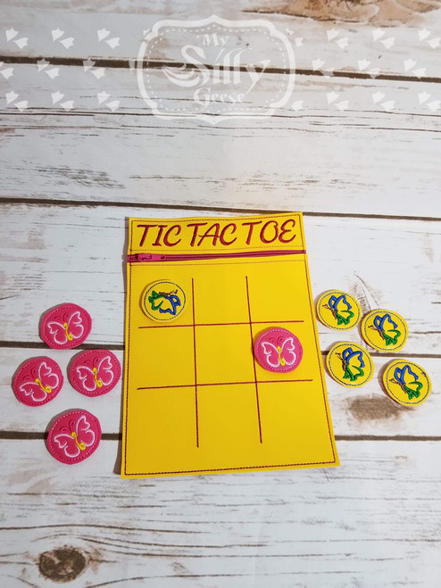 5x7 Tic Tac Toe Zip Pouch Butterfly