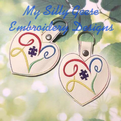 Key Chain Autism Love