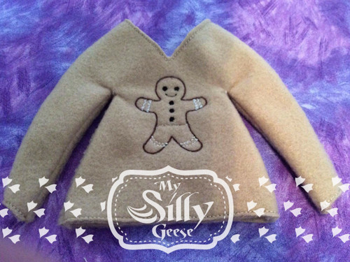 5x7 Elf Sweater Gingerbread Man
