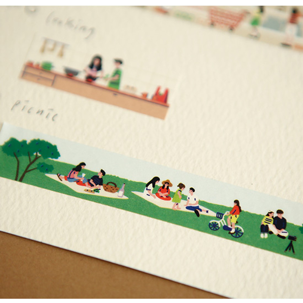 Usage example - Dailylike Go to picnic 10 masking tapes set with tin case