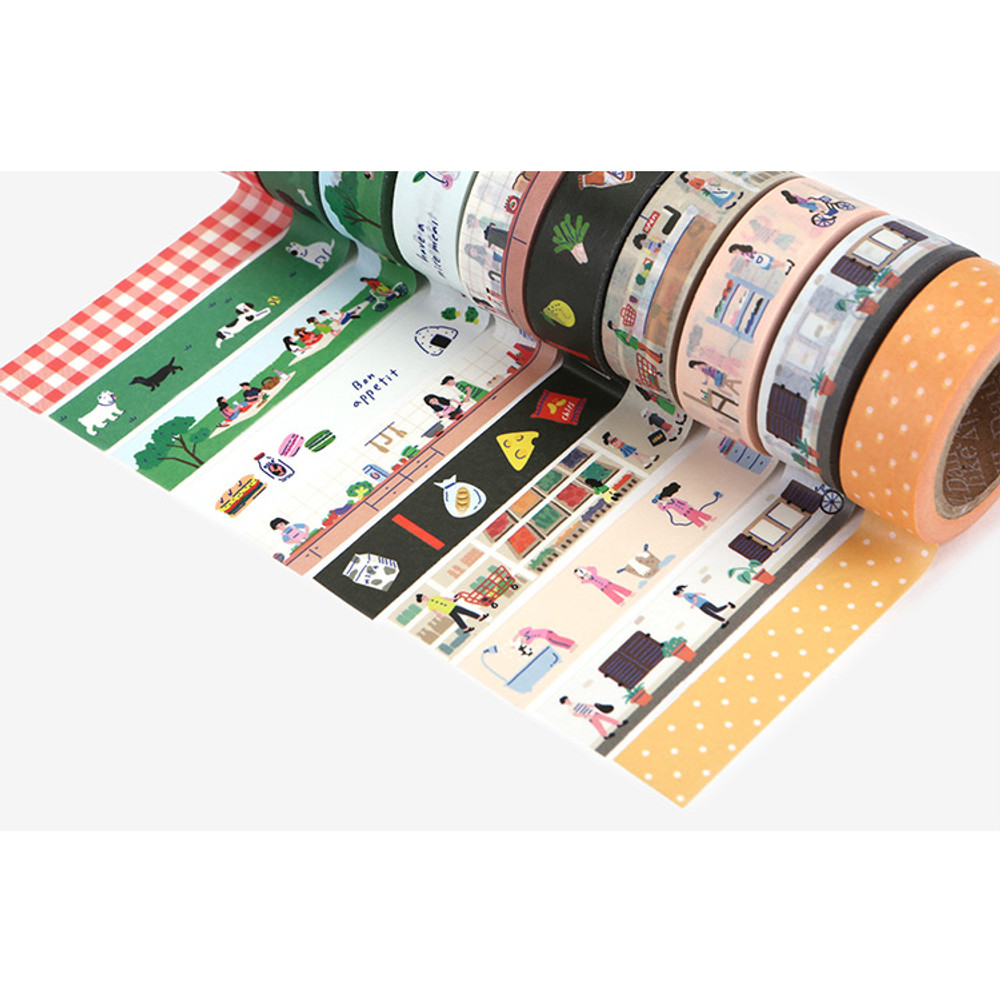 set of 10 tapes - Dailylike Go to picnic 10 masking tapes set with tin case