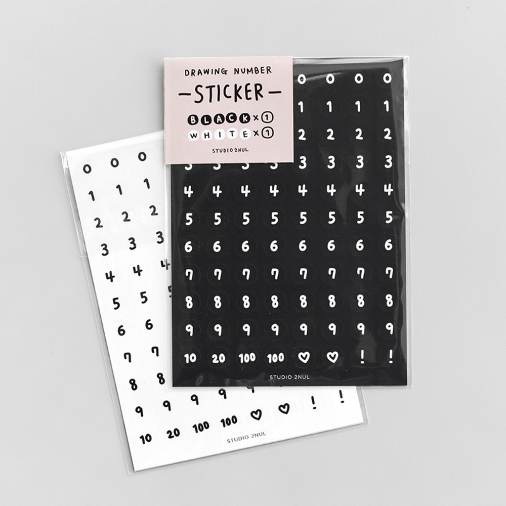 2NUL Drawing Number Sticker Set