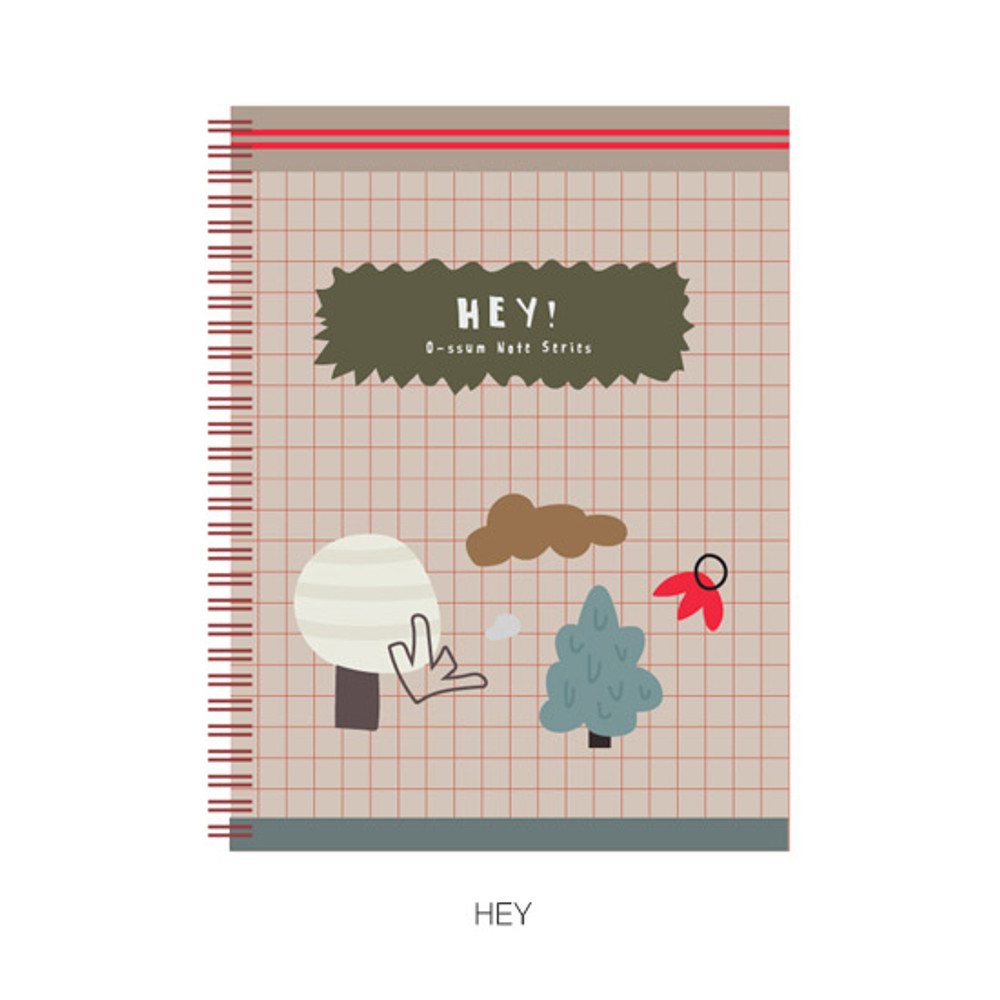 Hey - Oh-ssumthing O-ssum spiral lined grid blank notebook