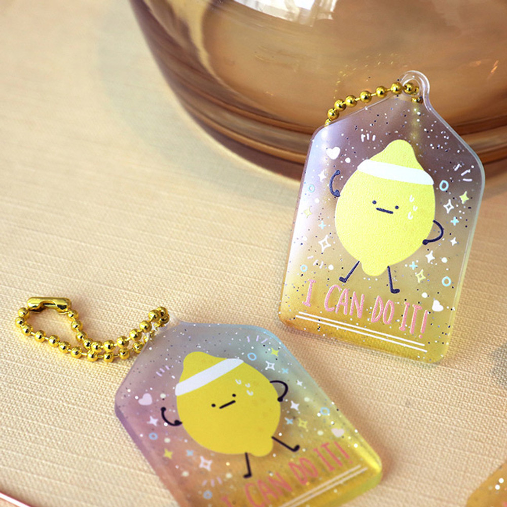 I can do it - Oh-ssumthing O-ssum shiny charm with chain strap