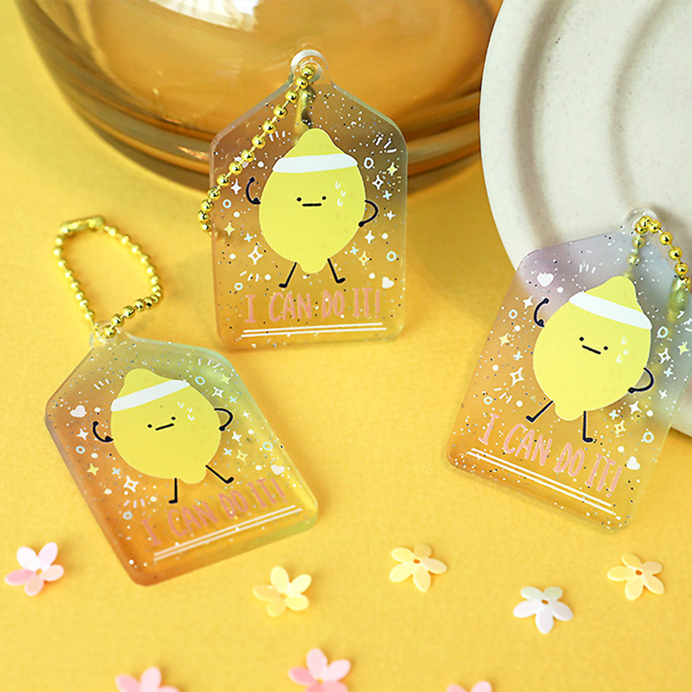 I can do it - Oh-ssumthing O-ssum shiny charm with chain strap