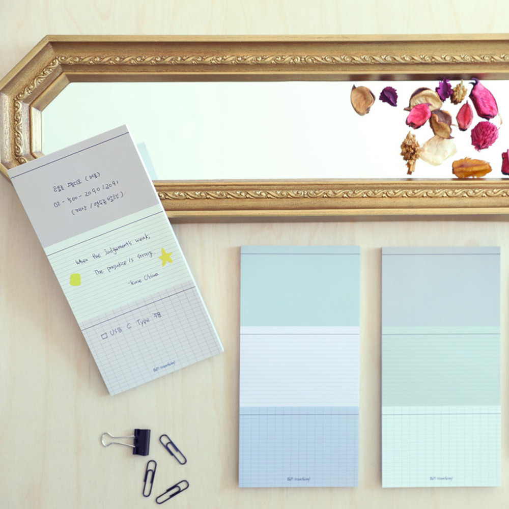 Usage example - Oh-ssumthing O-ssum memo notepad 918 with the perforated line