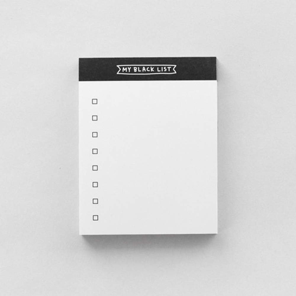 My Black List - 2NUL Drawing memo checklist weekly plan notes notepad