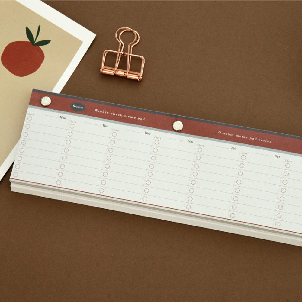 Usage example - O-ssum standing memo notepad with perforated line