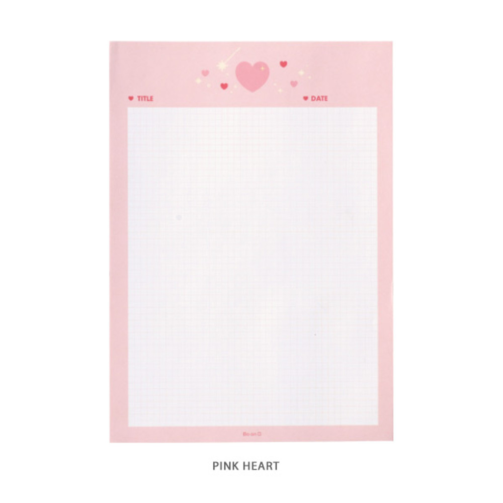 Pink Heart - After The Rain Twinkle B5 size grid memo notepad