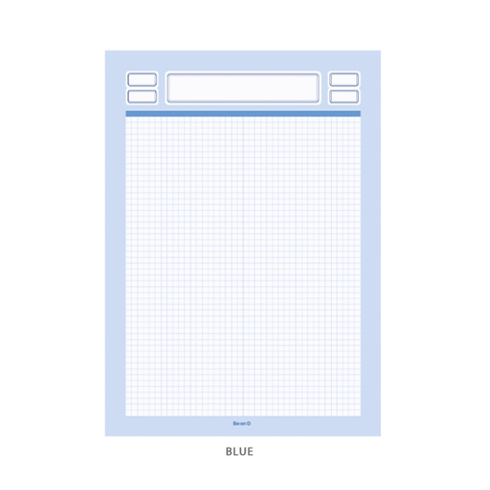 Blue - After The Rain Label B5 size grid notes memo notepad