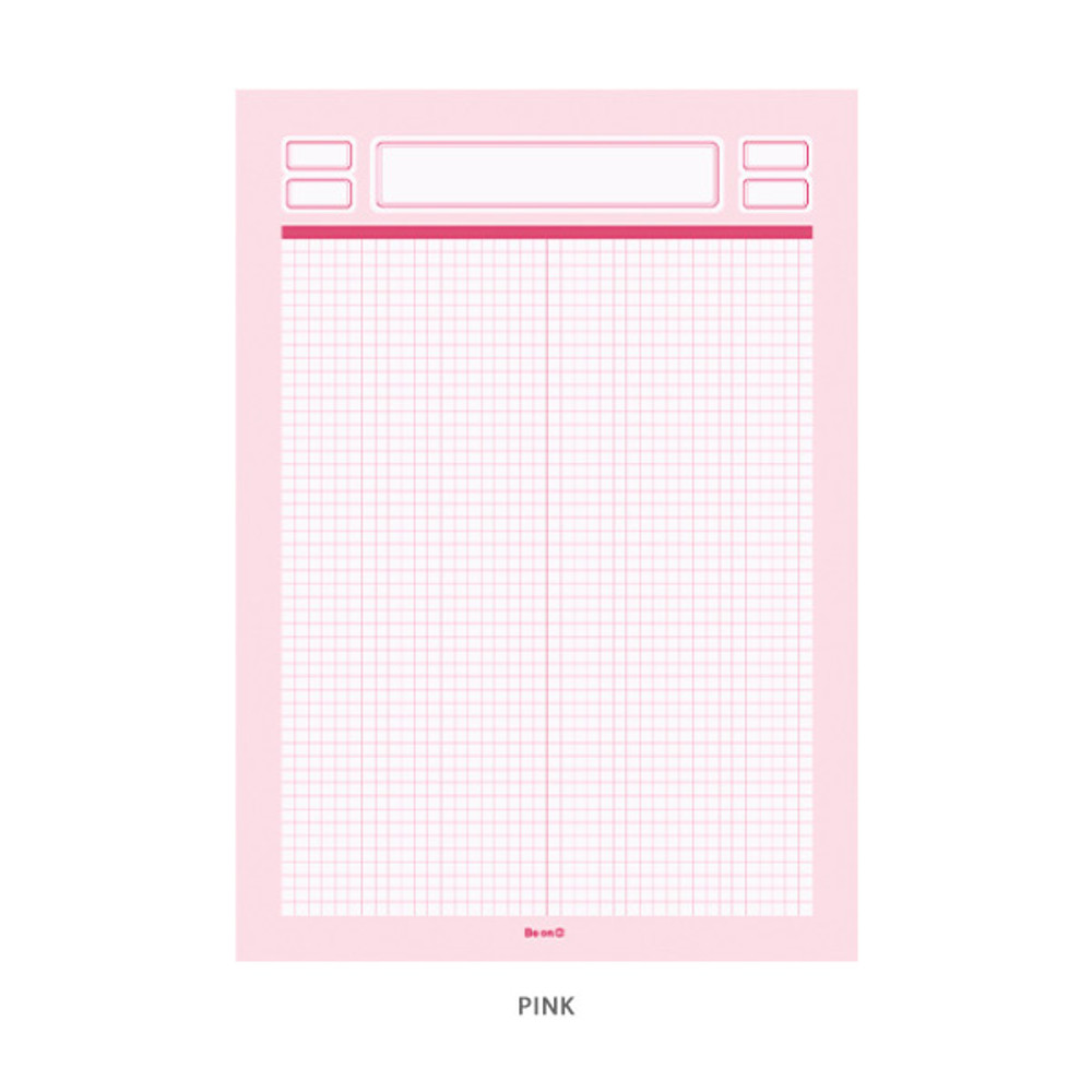 Pink - After The Rain Label B5 size grid notes memo notepad