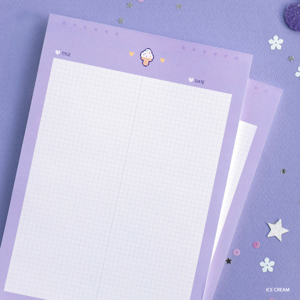 Ice Cream - ICONIC Sweet B5 size grid notes memo notepad 