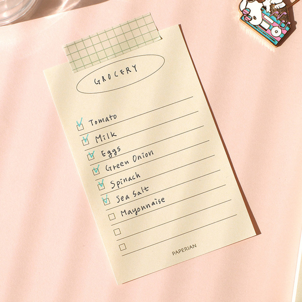 Usage example - PAPERIAN Make a memo my checklist notepad
