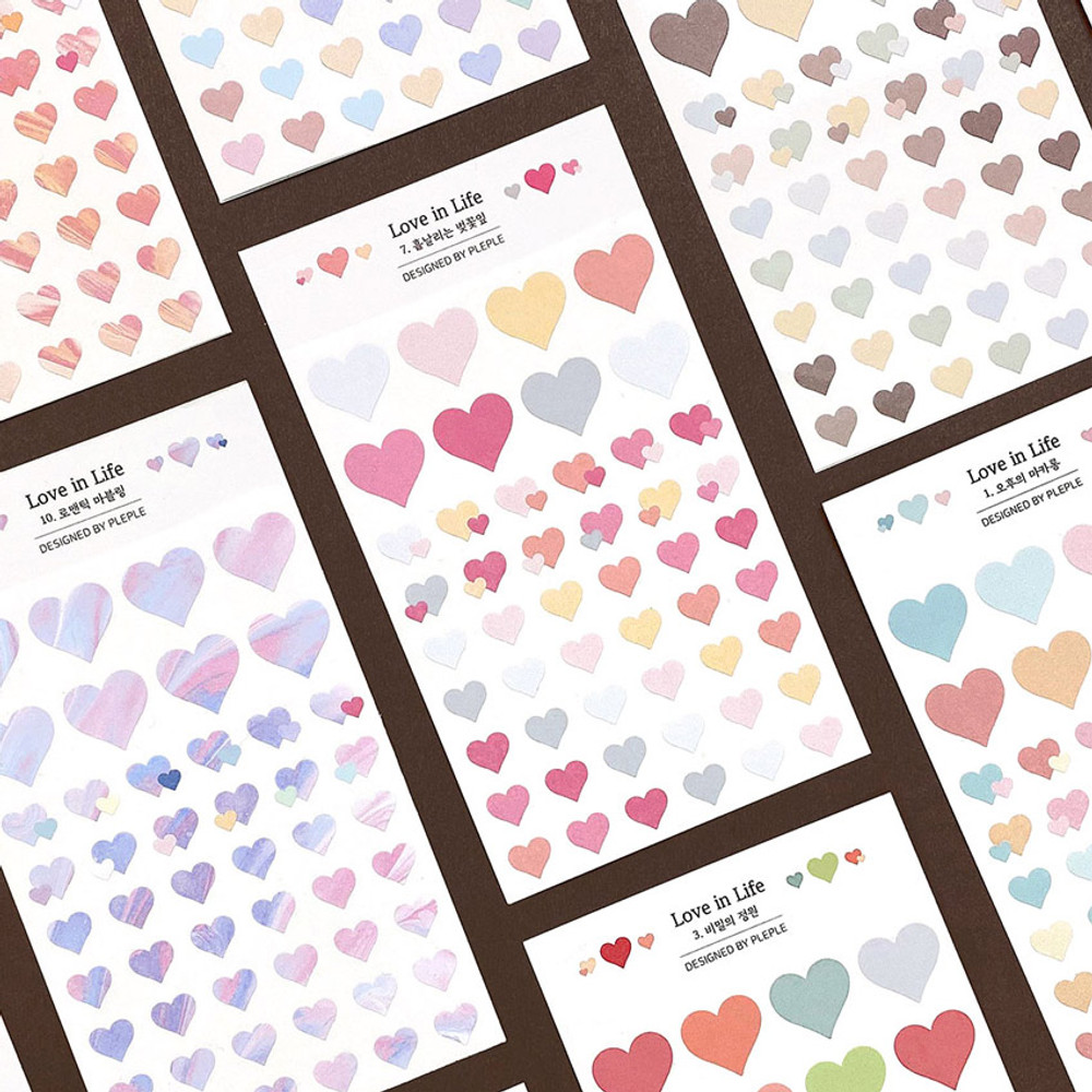 PLEPLE Love in Life paper deco sticker 2 sheets