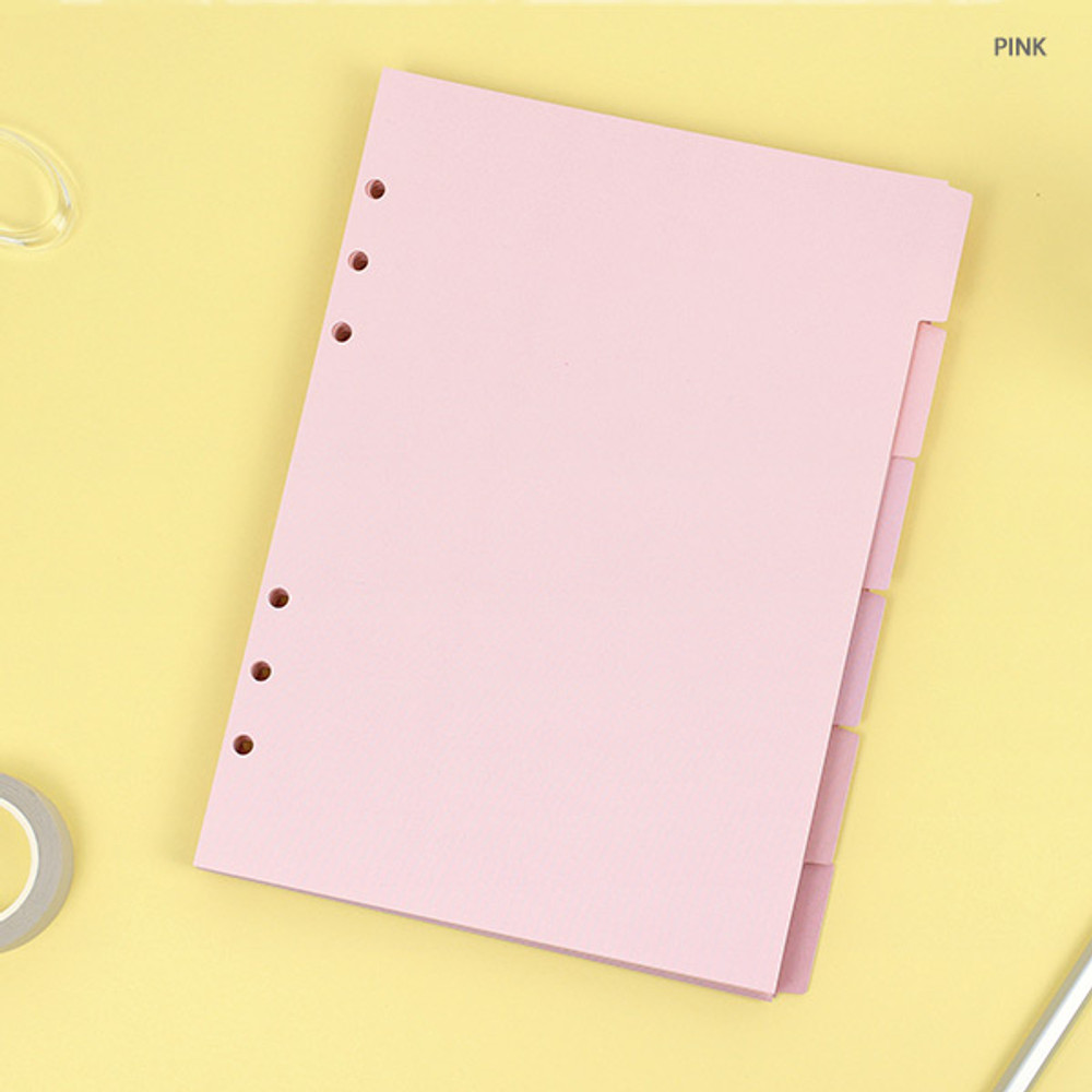 Mafegu 2 Pack A5 Colorful Line Blank Journal Fillers for A5 Size 6-Ring  Binder,5-Color Loose Leaf Planner Filler Paper, A5 Planner Inserts,100