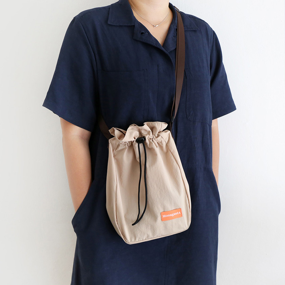 ROMANE Cherry cotton crossbody bucket bag ver2