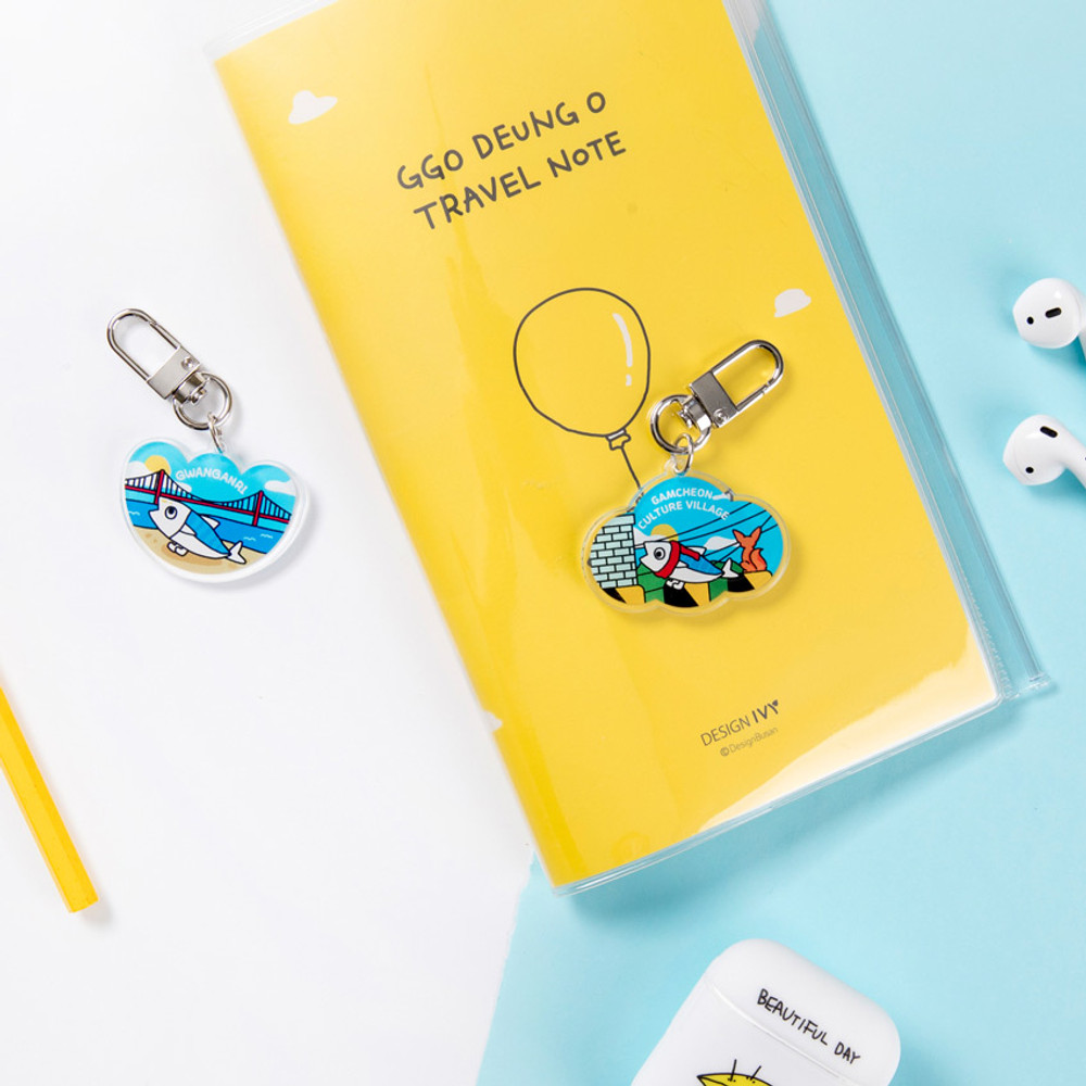 Usage example - DESIGN IVY Busan Ggo deung o acrylic keyring key holder