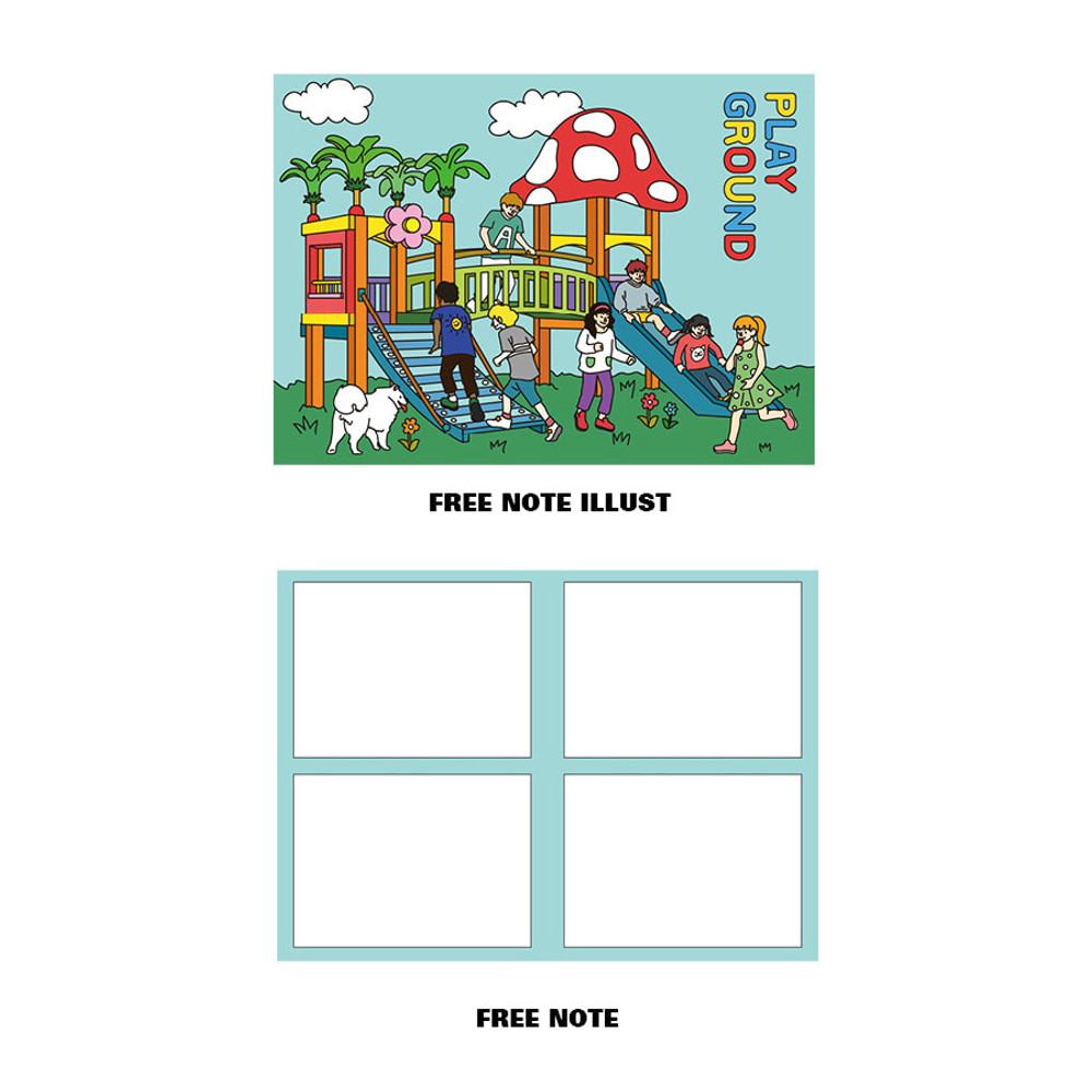 Free note illustration and 4 sections note - Ardium Colorpoint like dateless monthly planner scheduler