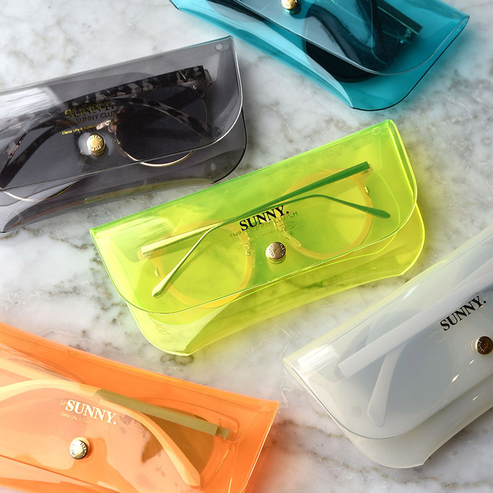 Play obje Sunny neon clear PVC eyeglass case - Fallindesign