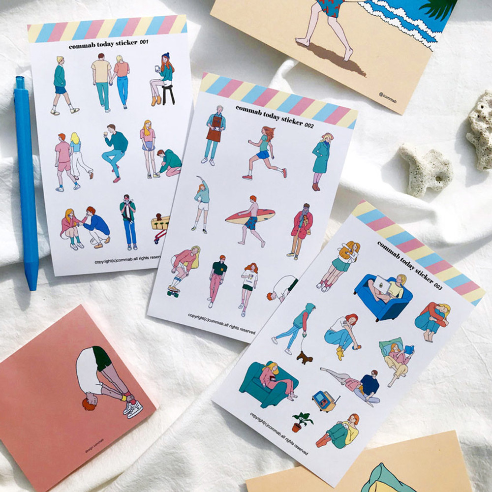 Design comma-B Today illustration paper sticker