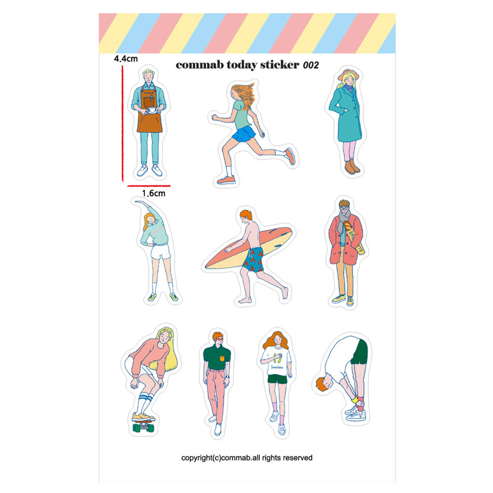 002 - Design comma-B Today illustration paper sticker