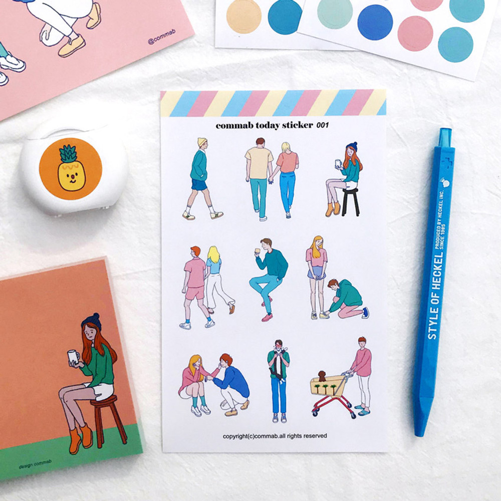 Design comma-B Today illustration paper sticker