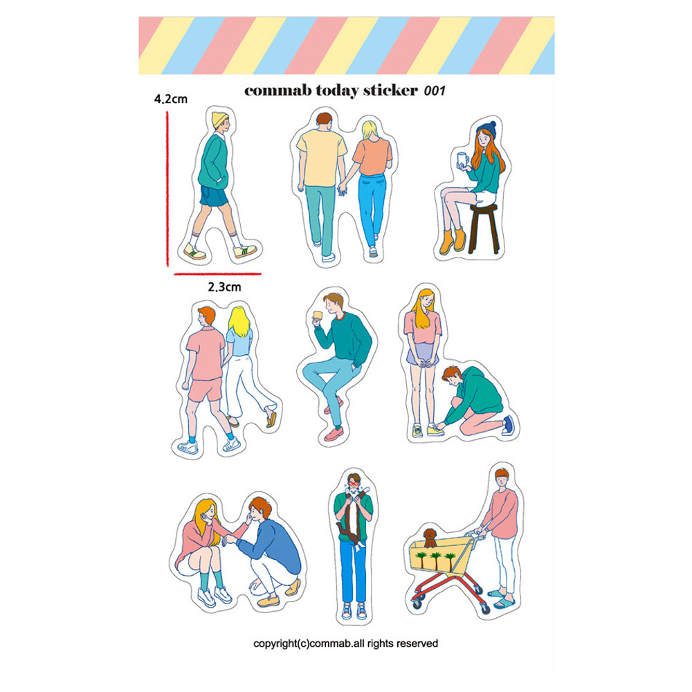 001 - Design comma-B Today illustration paper sticker