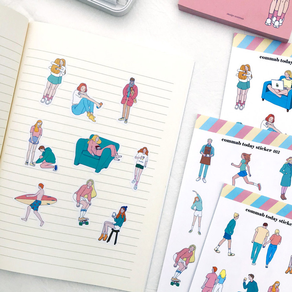 Usage example - Design comma-B Today illustration paper sticker