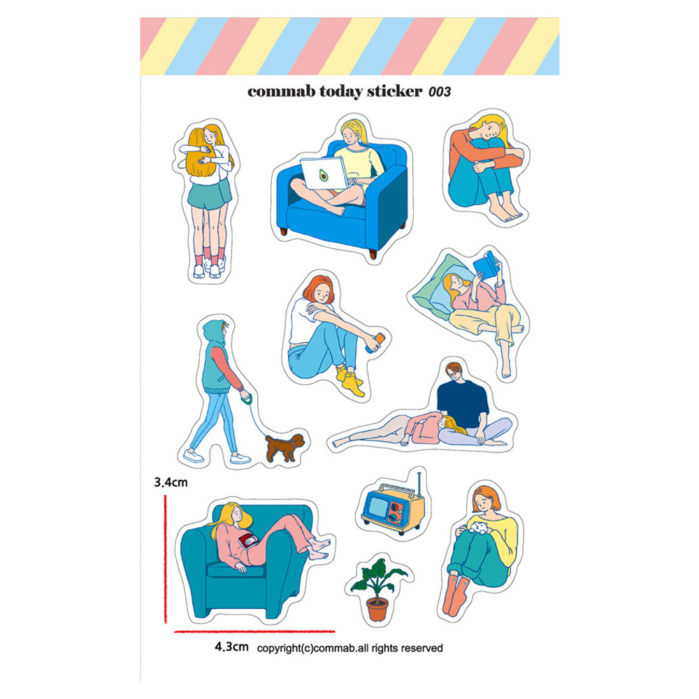 003 - Design comma-B Today illustration paper sticker