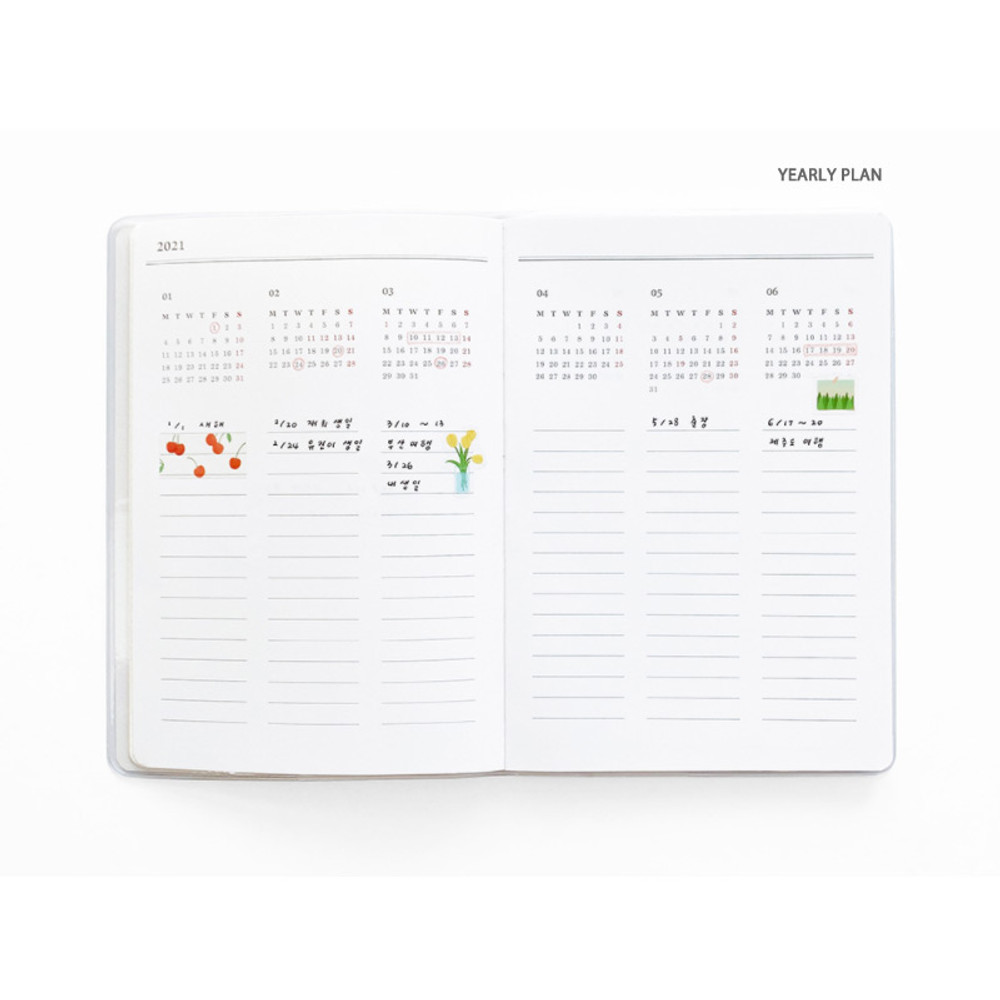 Yearly plan - O-CHECK 2021 Spring come dated monthly planner scheduler