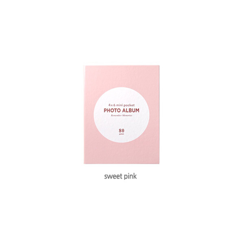 Photo Album, Mini Large Capacity Delicate Lightweight Photo Album for  Ticket (pink)