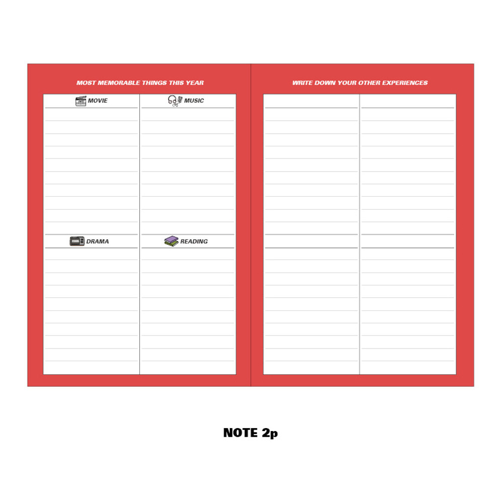Note - Ardium 2021 Color point dated weekly diary planner