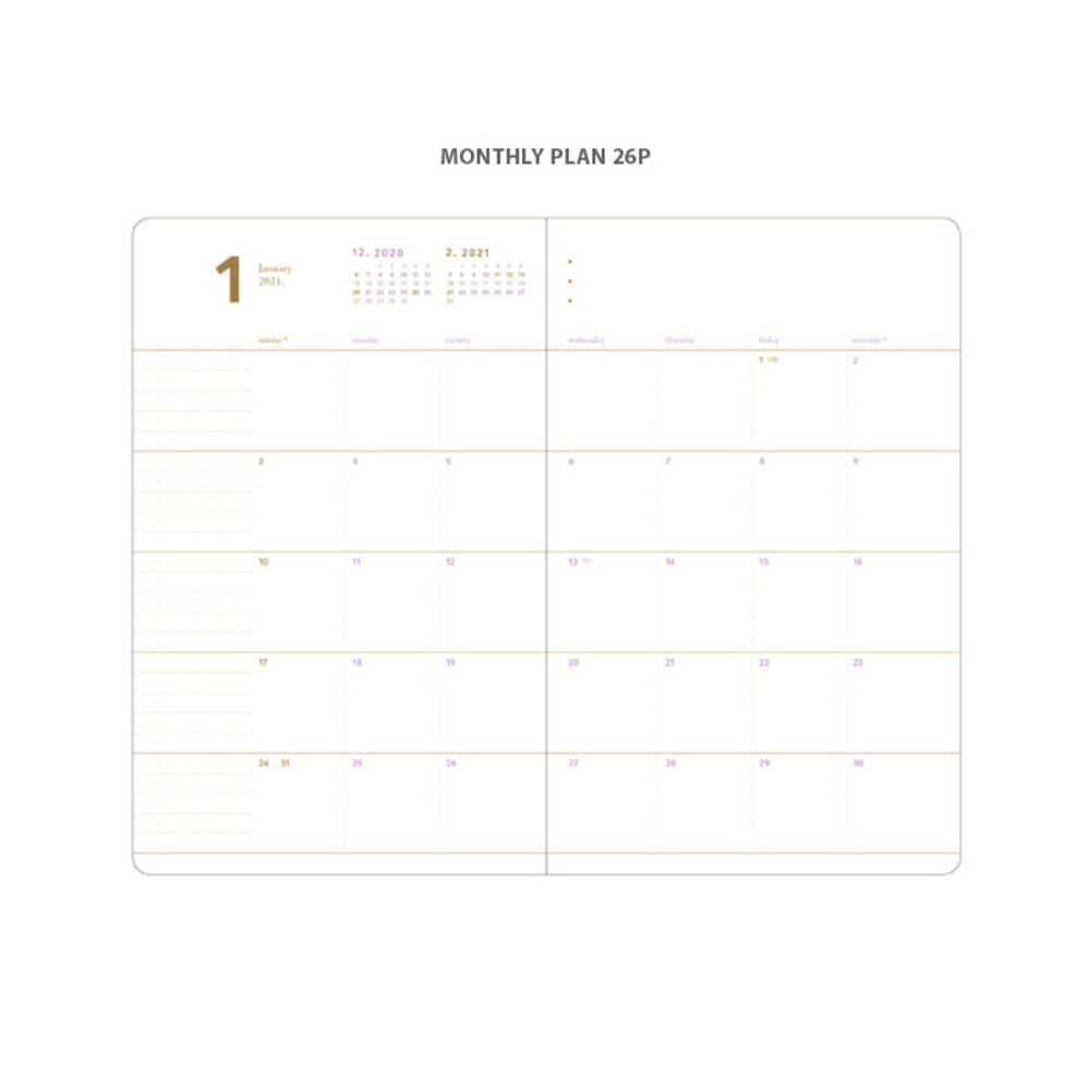 Monthly plan - 2021 Notable memory medium dated weekly planner