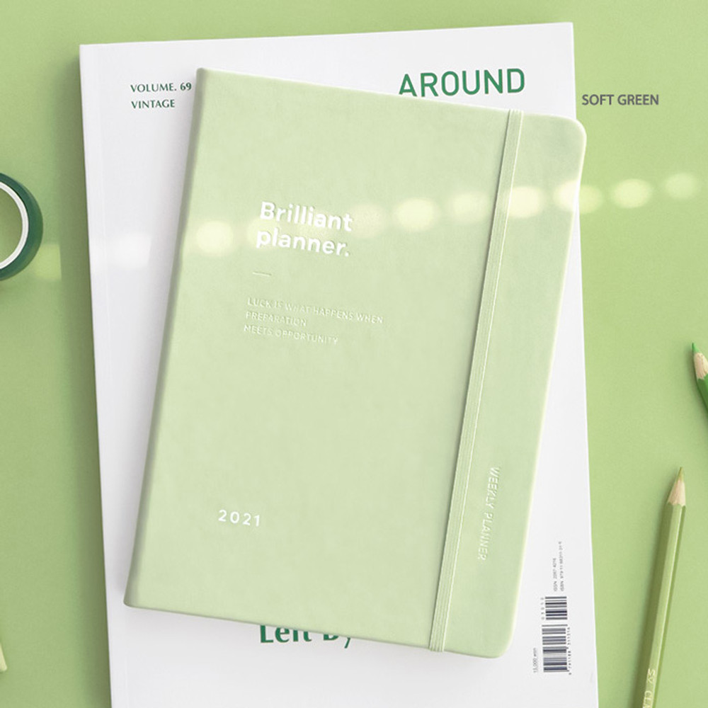 Soft Green - ICONIC 2021 Brilliant dated weekly diary planner