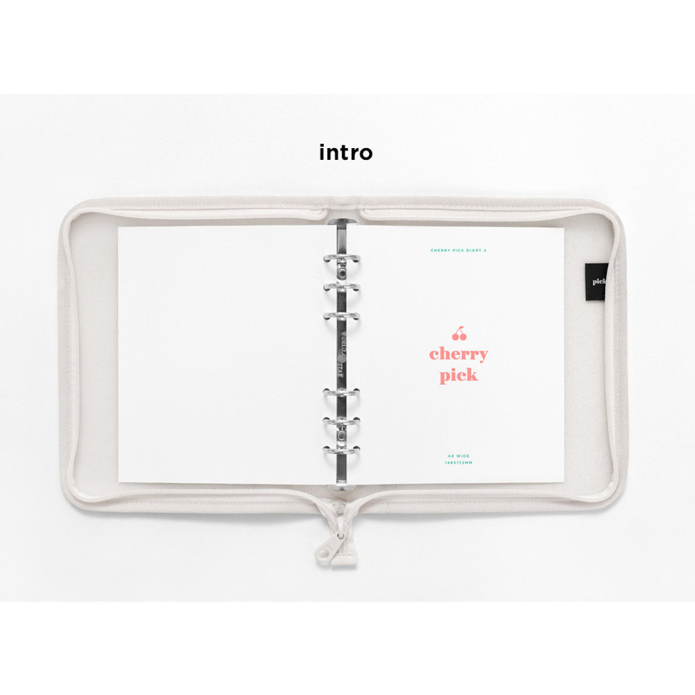 Intro - 2NUL Cherry pick wide A6 zipper 6-ring undated weekly diary