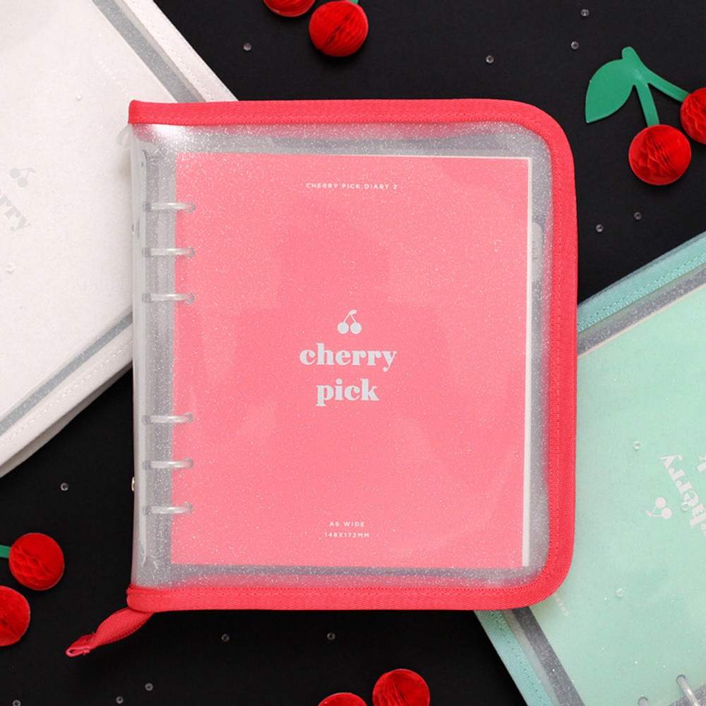 2NUL Cherry pick wide A6 zipper 6-ring undated weekly diary